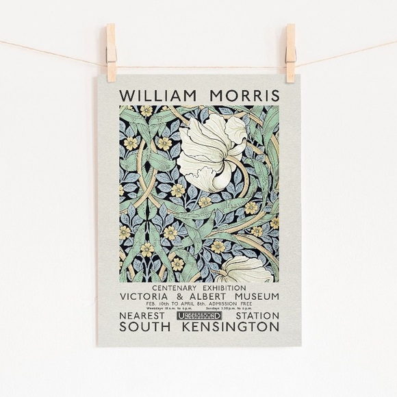 NWT - William Morris Print, Floral Wall Art, Pimpernel Floral Art Print - Picture 2 of 3